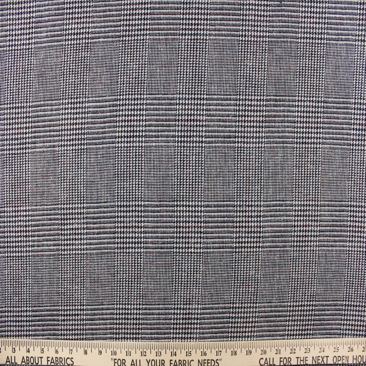 Houndstooth Wool Fabric in Multi