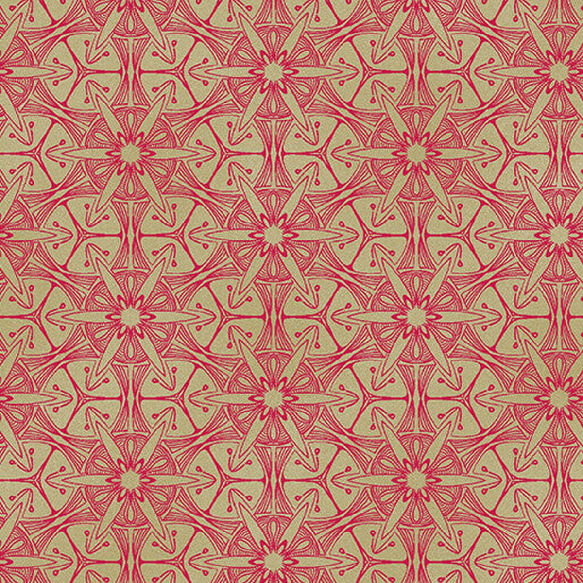 Pismo Cadmium Red/Chino Ground Works Cotton 44"/45" Fabric Per Yard