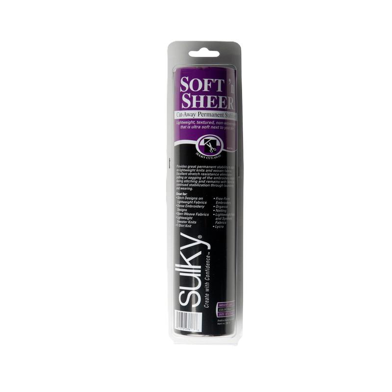 Sulky Soft N Sheer 12" x 11yd Cut Away Permanent Light Weight Stabilizer Black 236-12