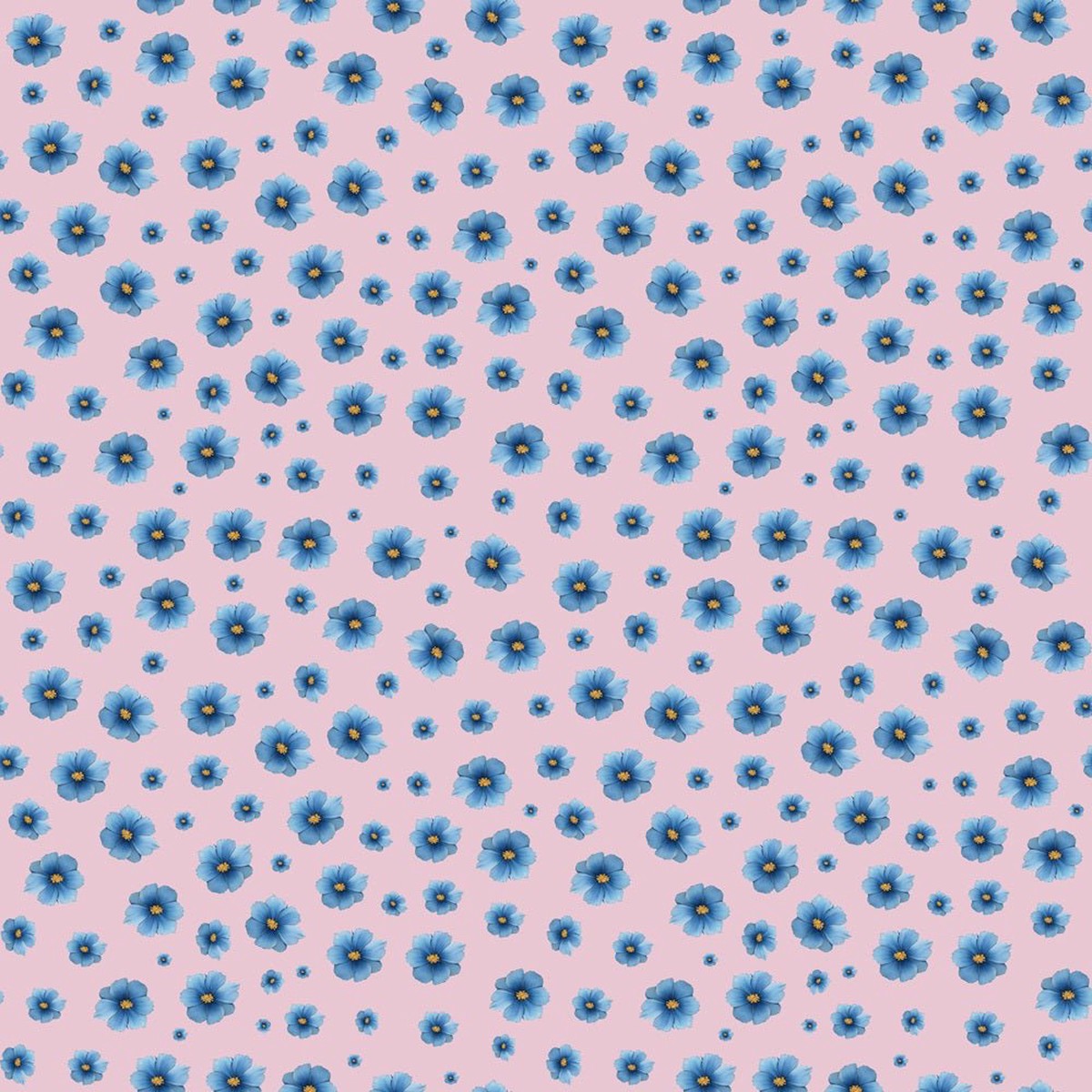 Highland Cows Flowers Pattern 4 Fabric