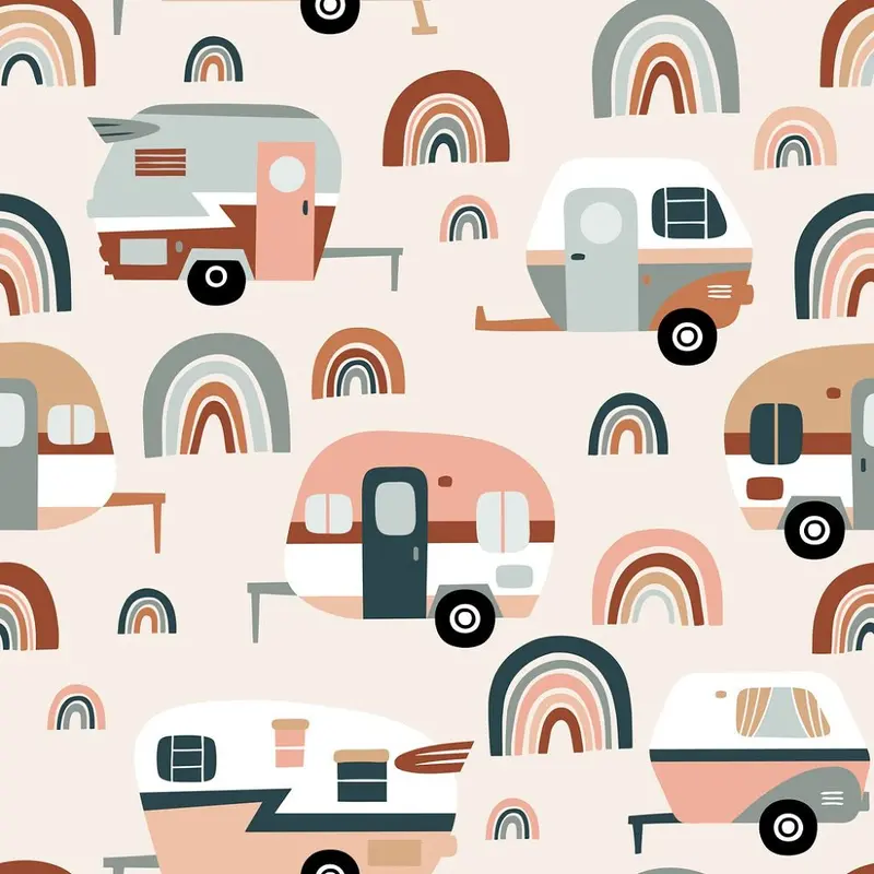 Vintage Camper Trailers Fabric