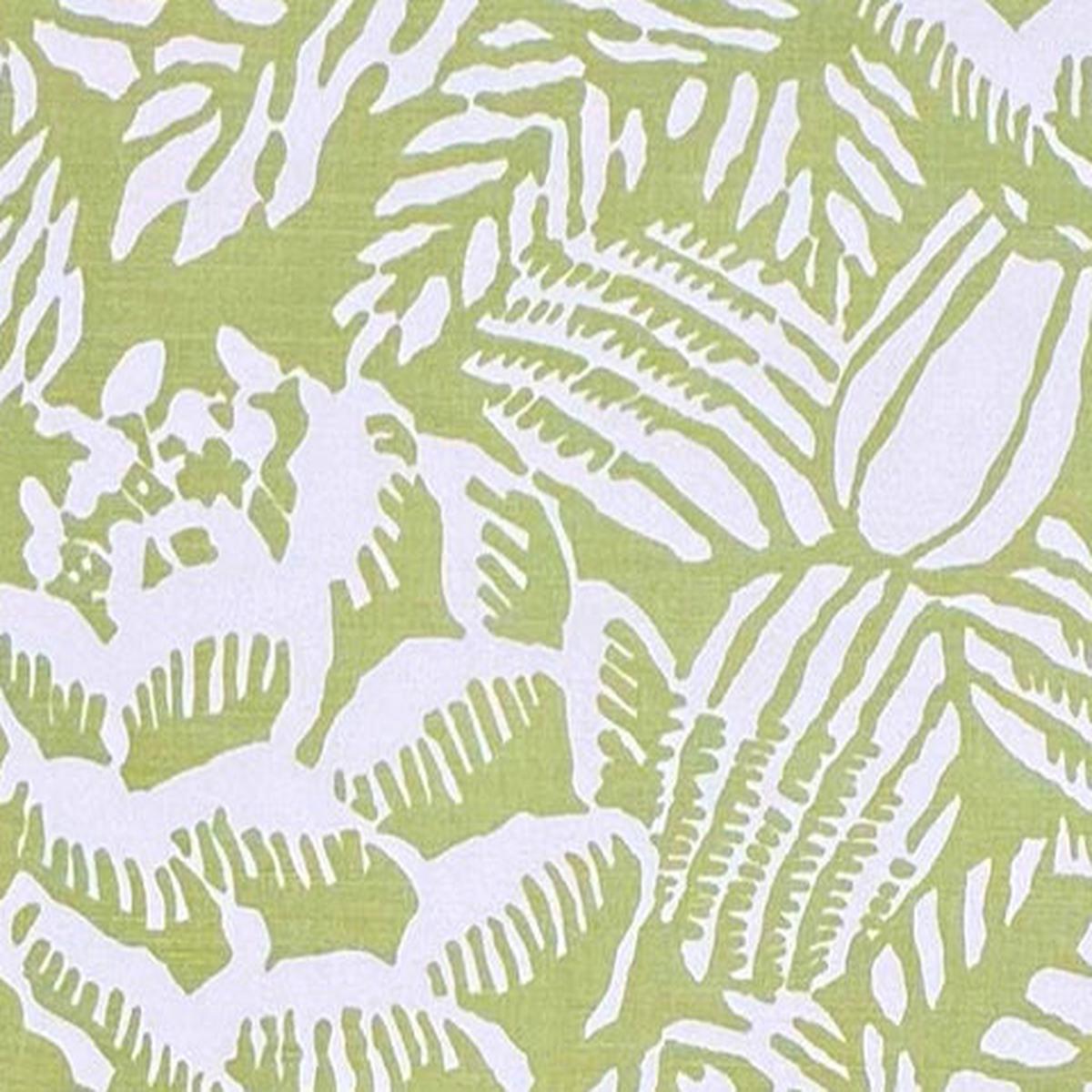 China Seas Fabric: Macambo - Custom Lettuce on White Belgian Linen / Cotton