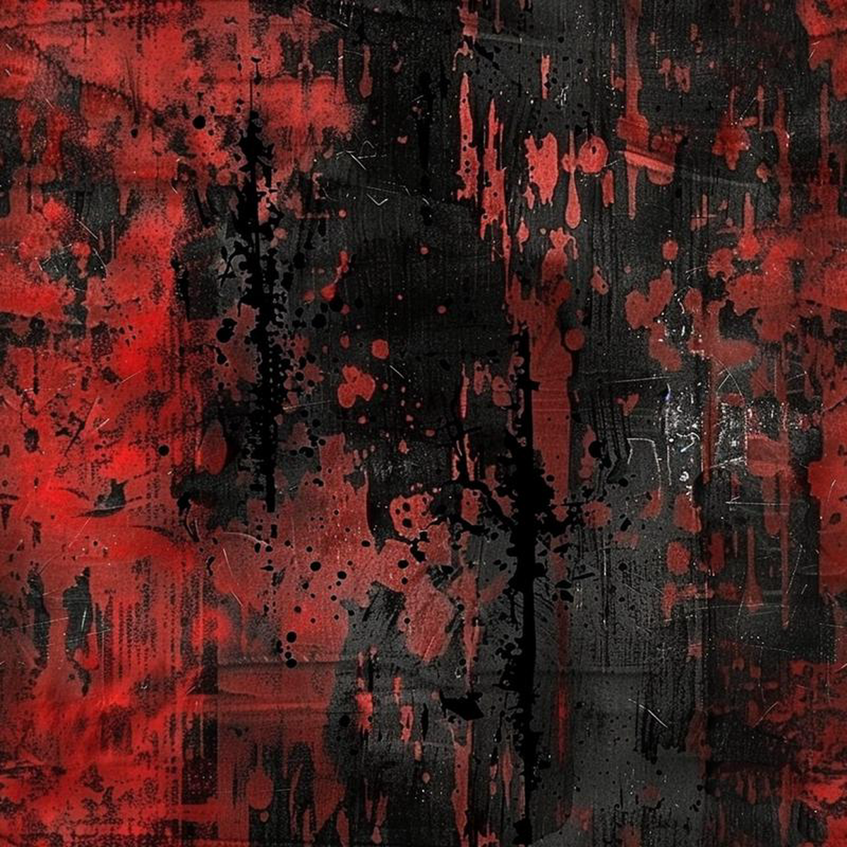 Red and Black Grunge Pattern 1 Quilting Cotton Fabric