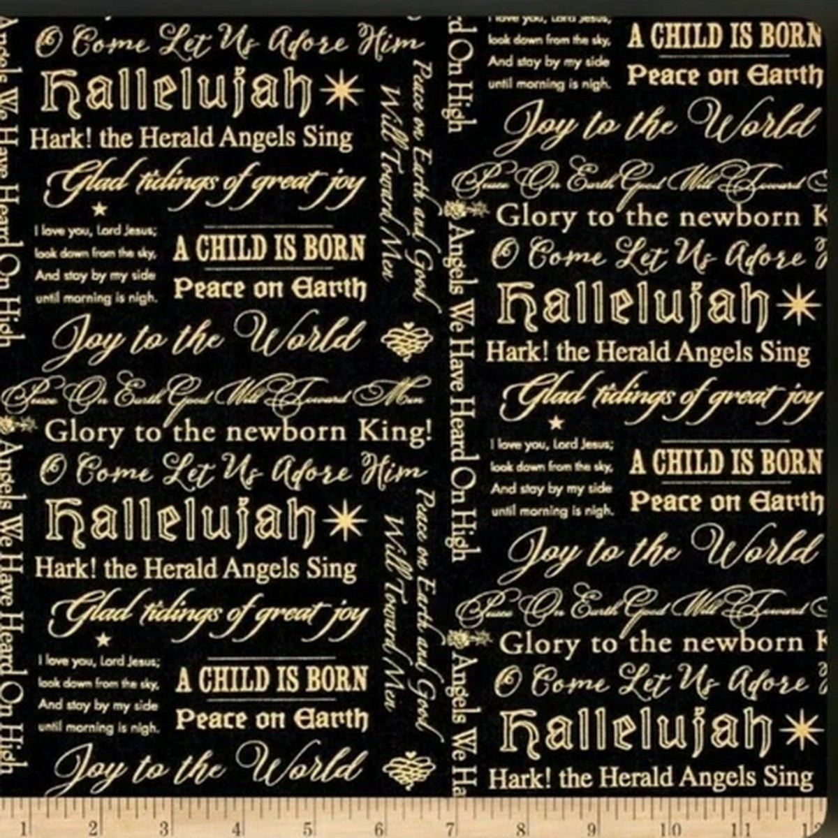 1 Yard Of "Angel Song" 100% Cotton Fabric Religious Christmas Peace, Hallelujah
