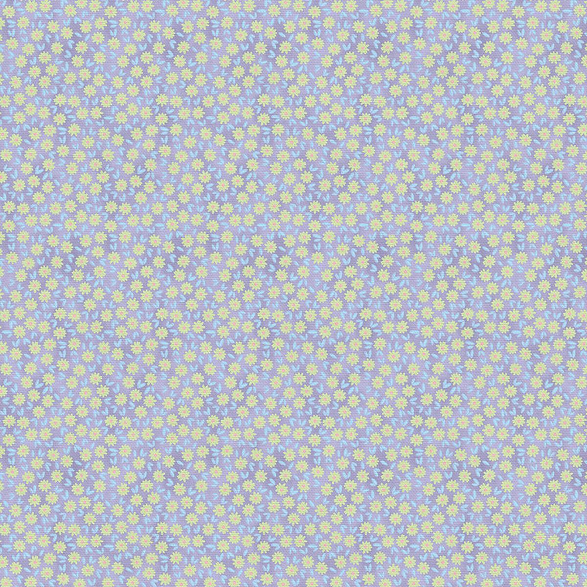 Ditsy Daisy - Green/Purple - Quilting Cotton - Wide