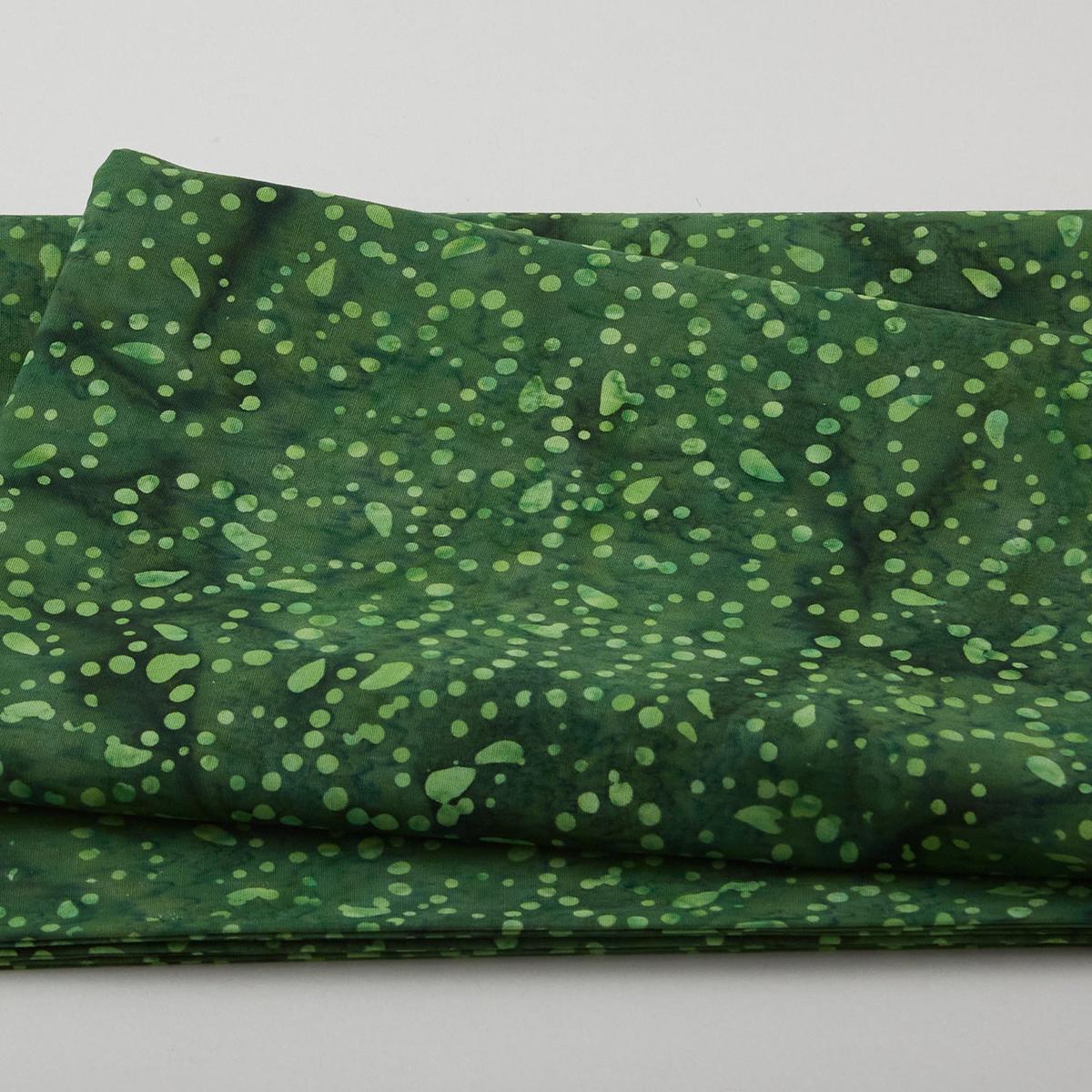 Java Batiks - Dew Patterns Green 2 Yard Cut