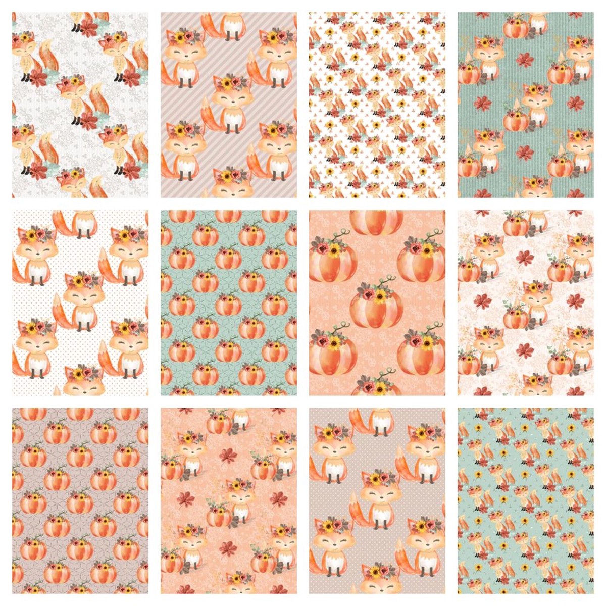 Sweet Autumn Fox Fat Quarter Bundle - 12 Pieces