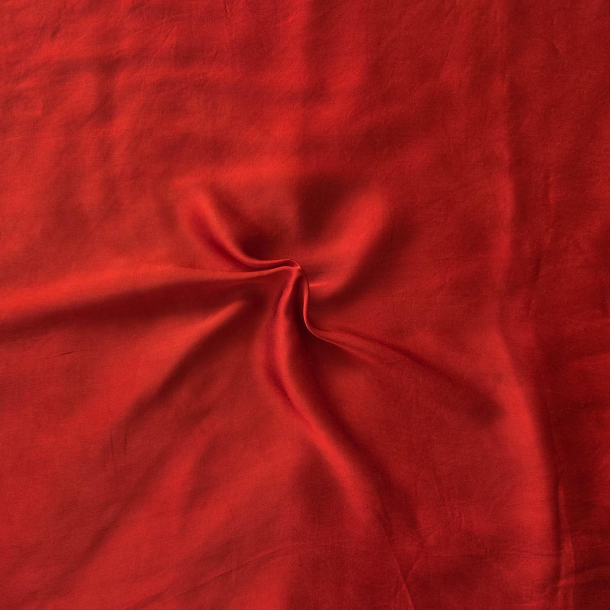 Modal Silk Rust Red Plain Fabric