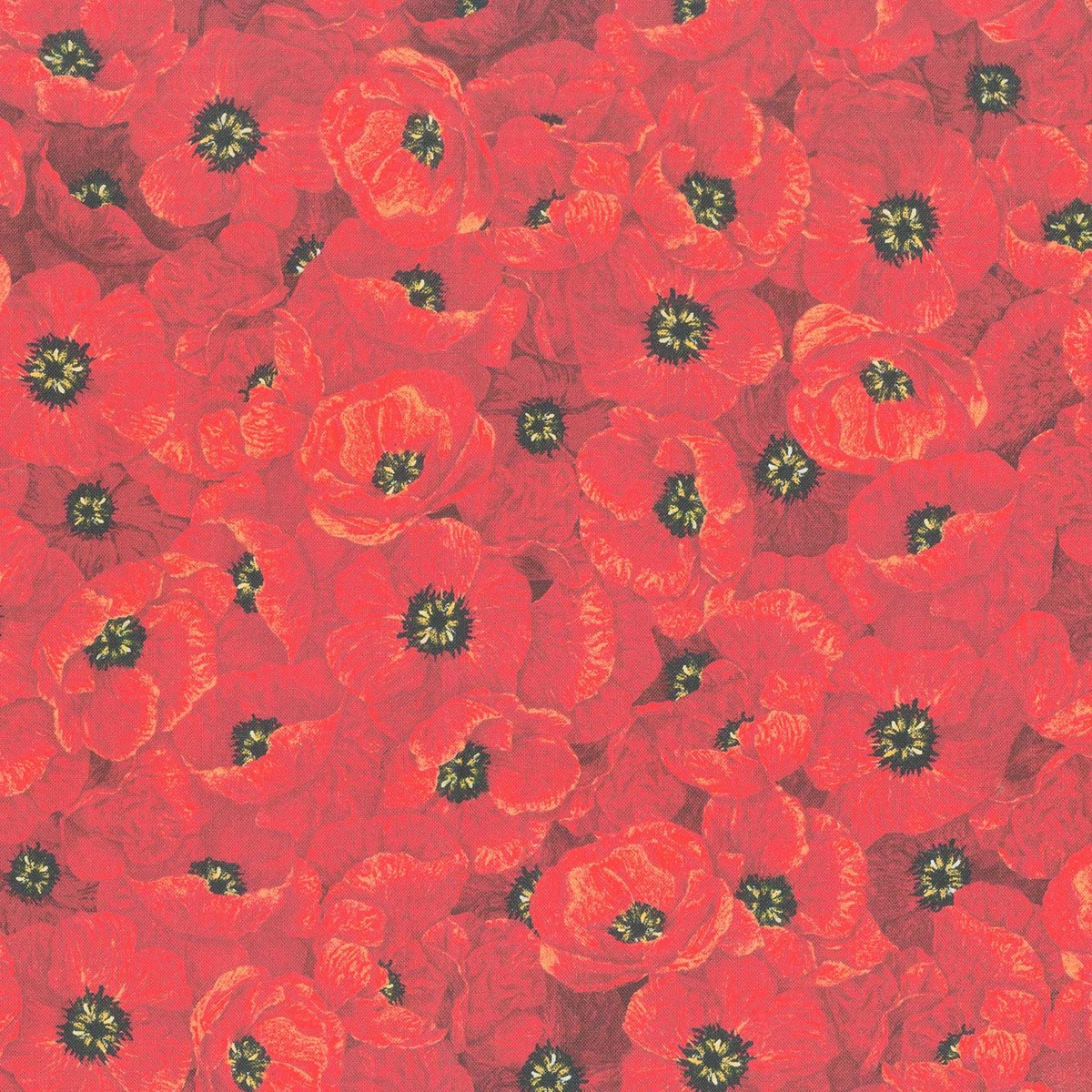 Poppy Dreams - Packed Poppies Poppy Yardage