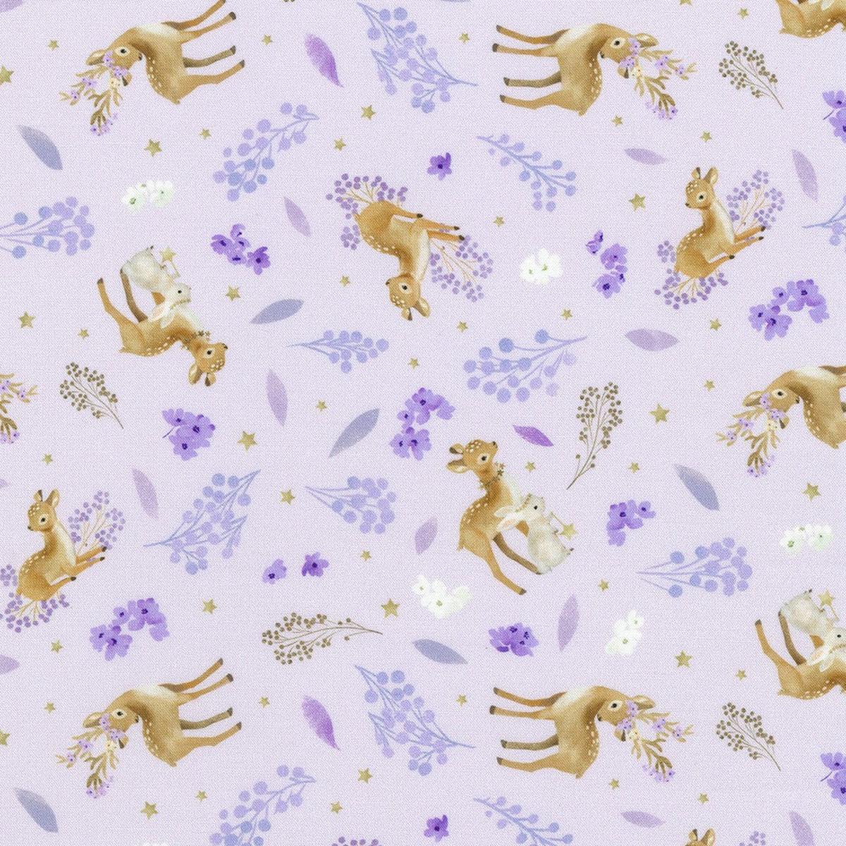 Robert Kaufman - AQOD-22717-23 LAVENDER - Deer Wilds by Sanja Rescek