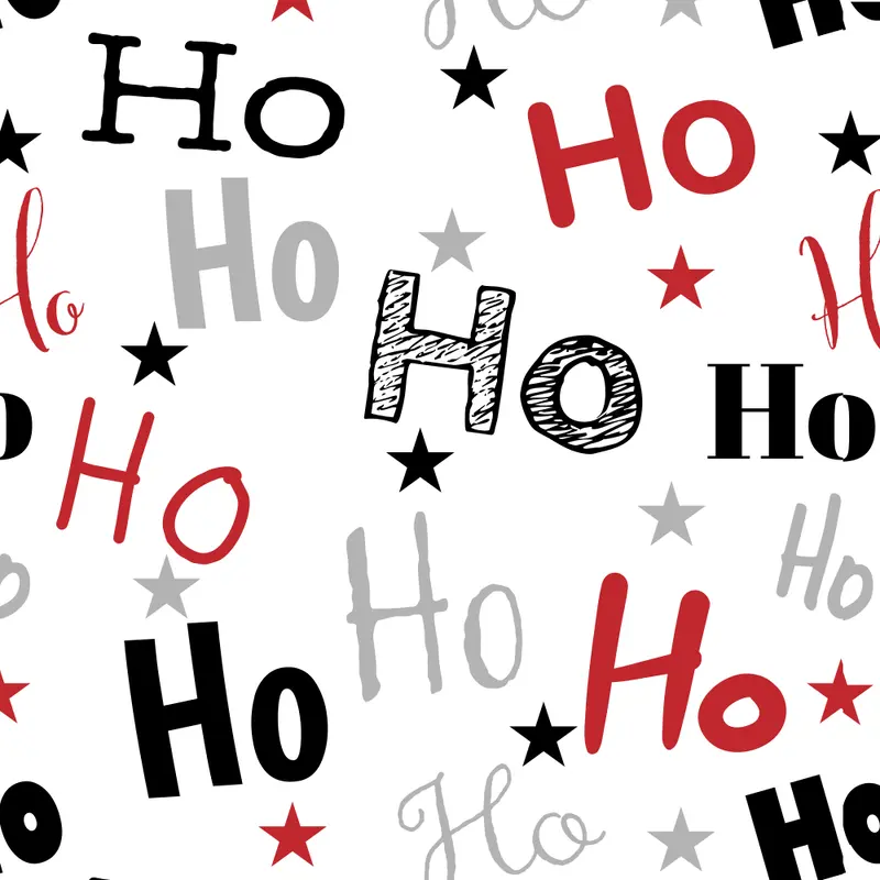 Ho Ho Ho Text Fabric