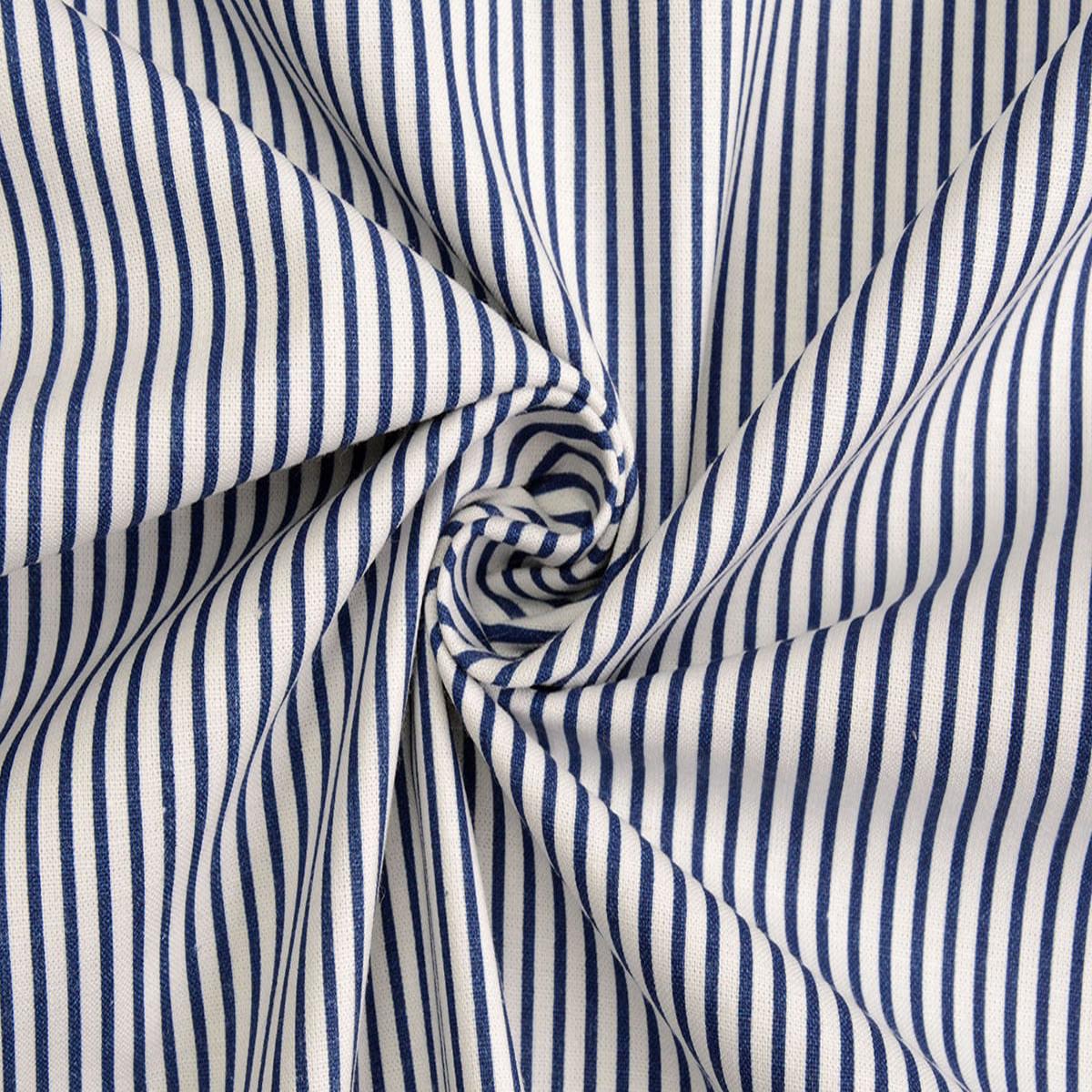 Premium 100% cotton fabric - dark blue stripes 170 g/m