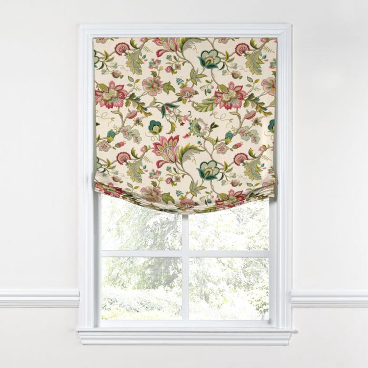 Relaxed Roman Shade in Fleur De Leaf - Blossom