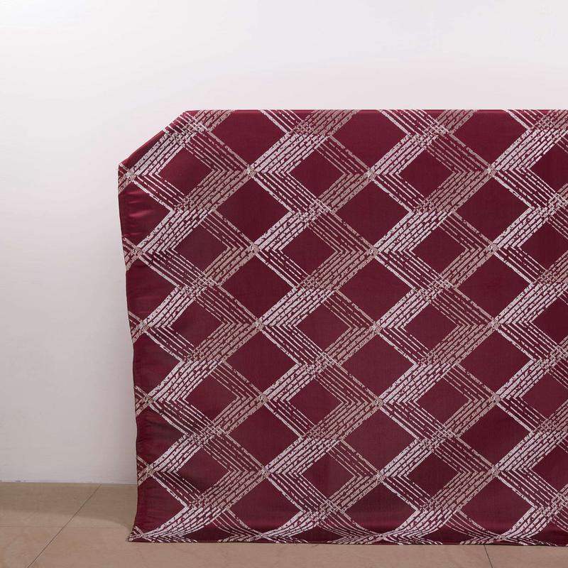 'Glitched Argyle' Fabric by the Metre (Red)