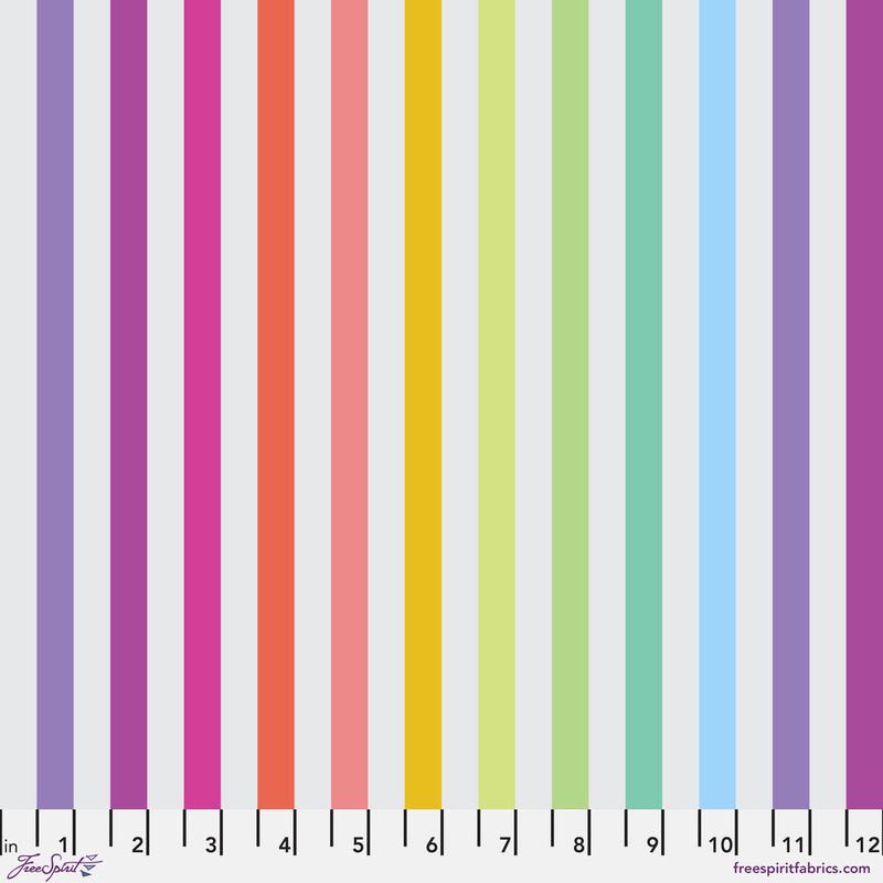 Graywork Quilt Fabric by Tula Pink - True Colors Disco Stripe in Whisper Gray - PWTP231.WHISPER