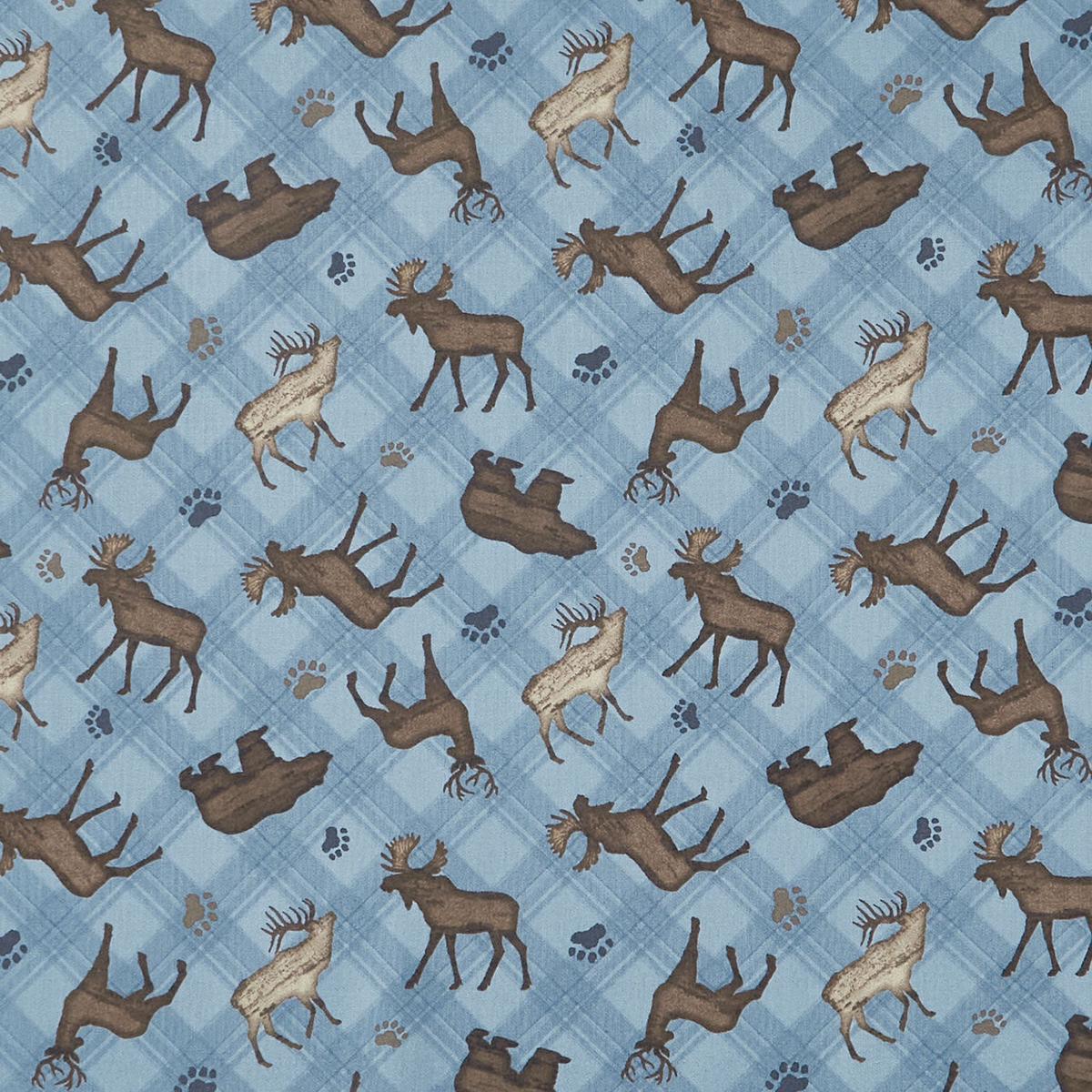 Wildlife Trail - Animal Toss Blue Yardage