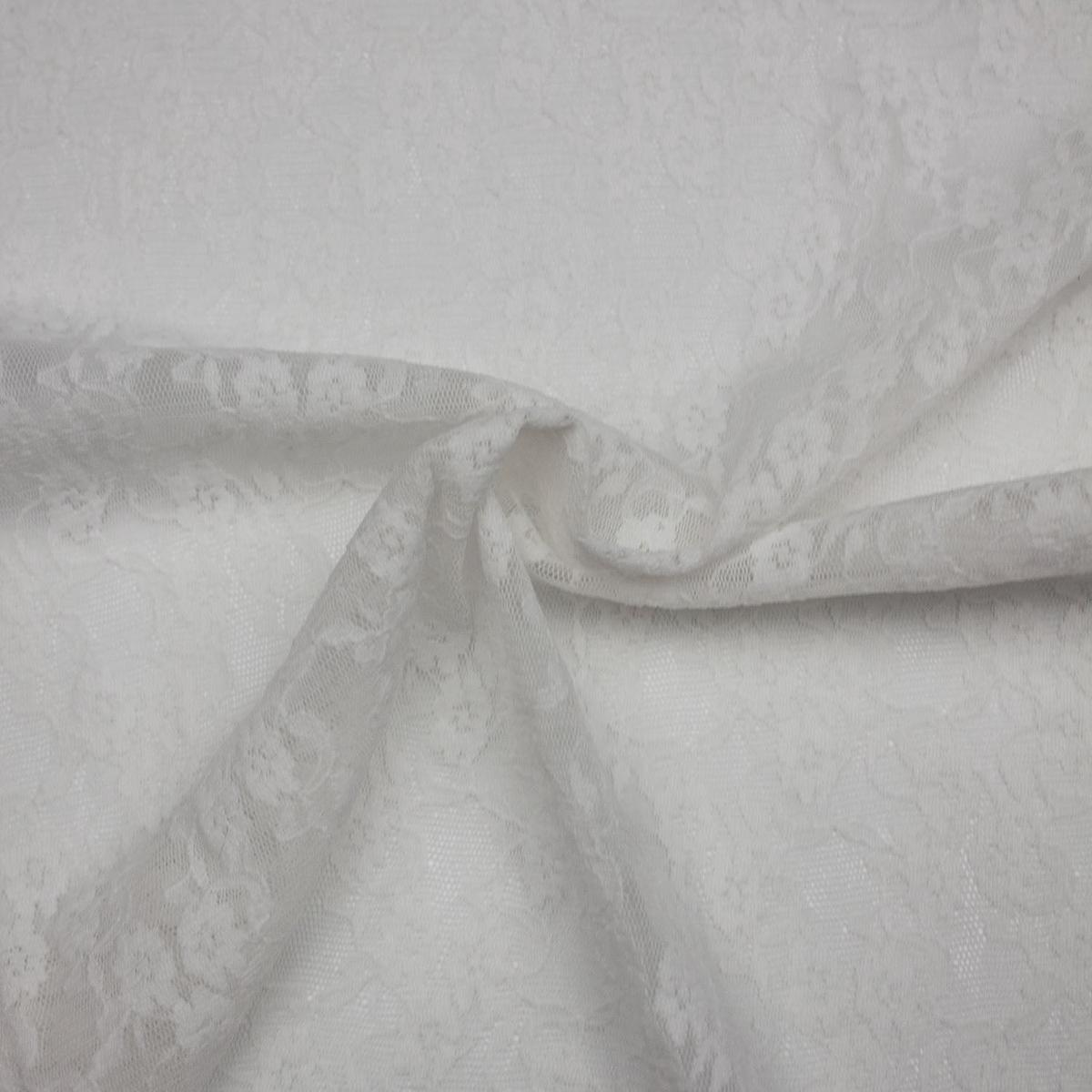 Teva White Polyamide Lace Fabric