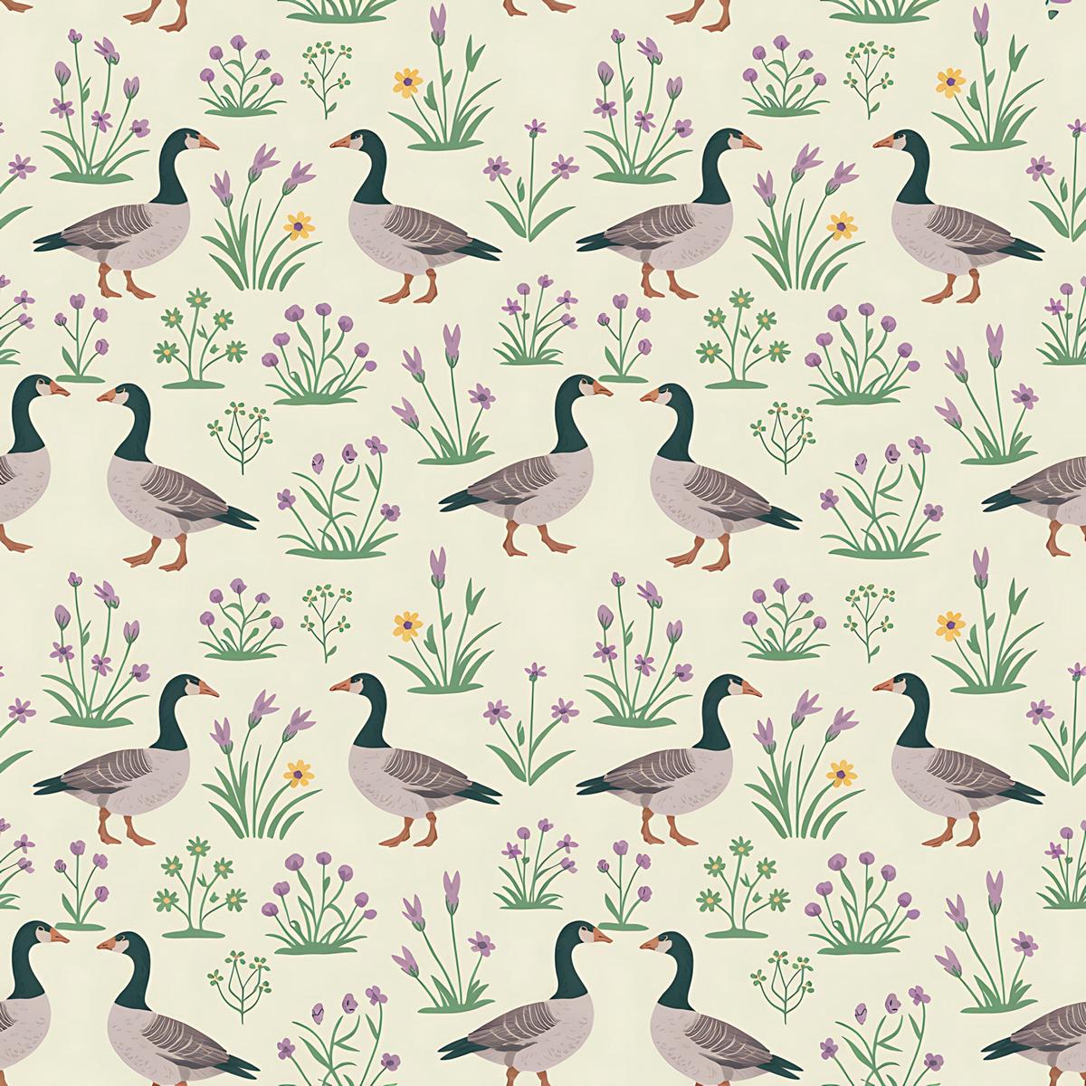 Goose Cottagecore Pattern 7 Quilting Cotton Fabric