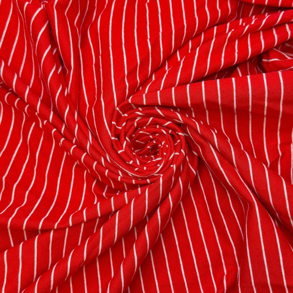 Sail Around The World - Vintage Interlock Cotton Knit - Red/White Pinstripe - 1.2M Bundle