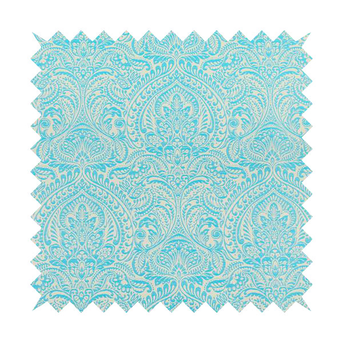 Zenith Collection In Smooth Chenille Finish Blue Colour Damask Pattern Upholstery Fabric CTR-223