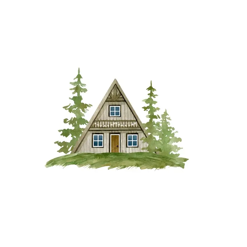 Cabin In The Forest Fabric Panel
