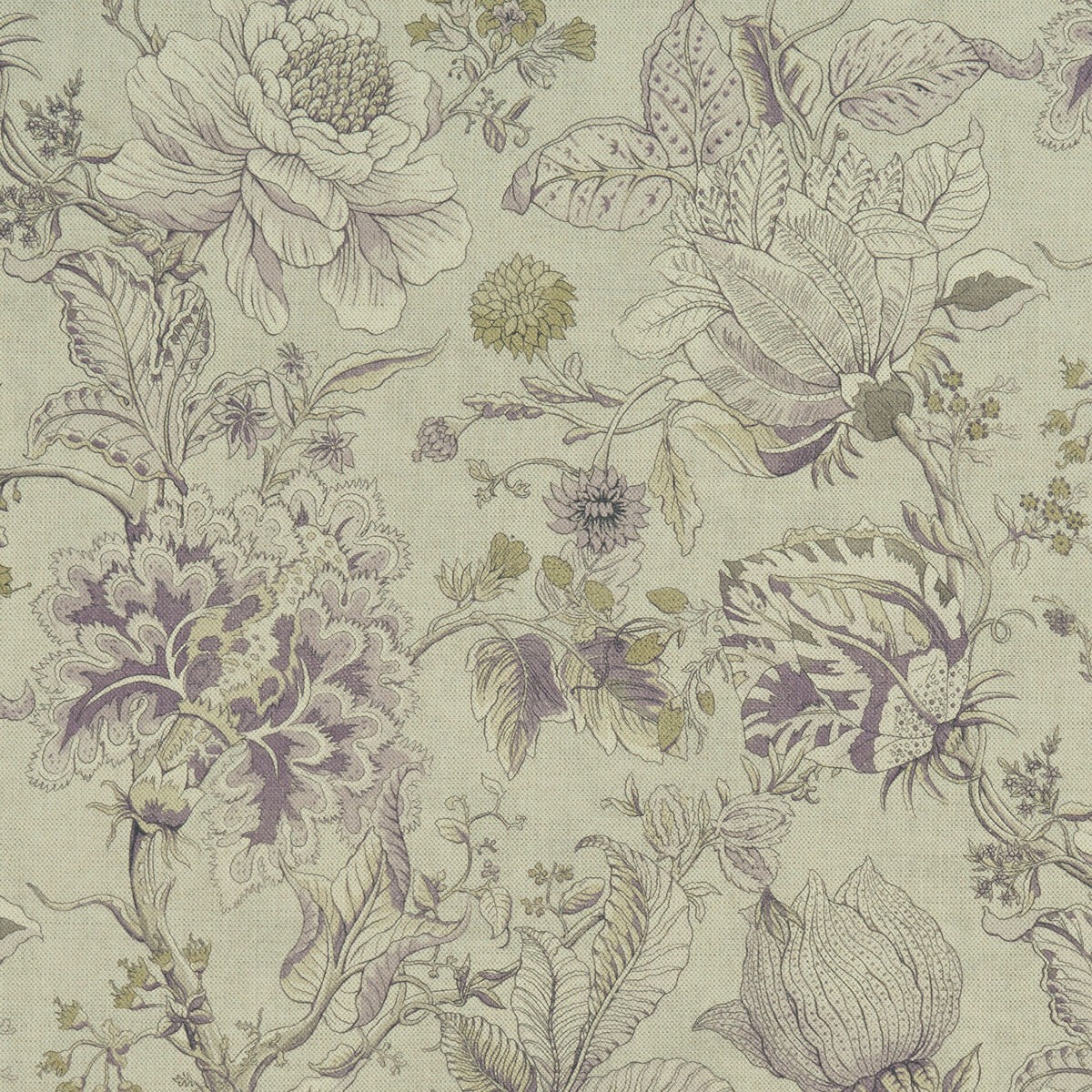 CLARKE AND CLARKE - SISSINGHURST- HEATHER/OLIVE - Fabric by the Yard