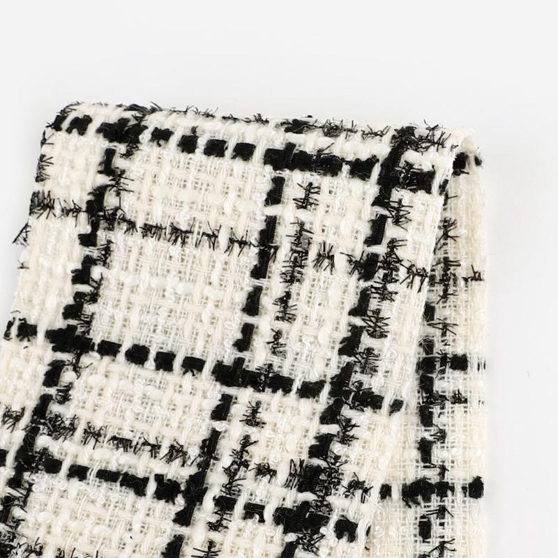 Shimmer Check Tweed - Black/White