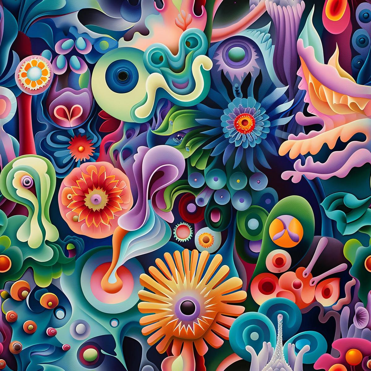 Psychedelic Painting Pattern 10 Quilting Cotton Fabric