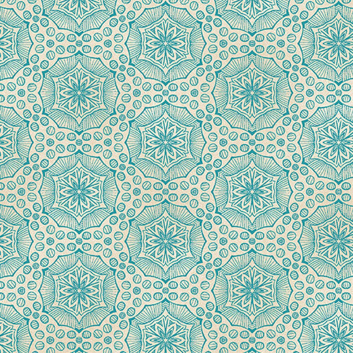 Bubbalon Caribe/Ivory Ground Works Cotton 44"/45" Fabric Per Yard