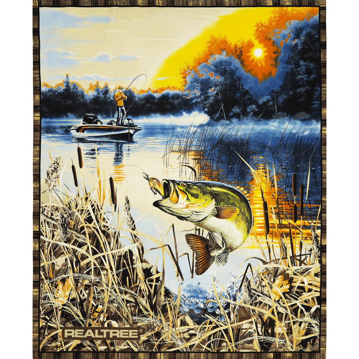 Realtree Fabric Collection - Bass Fishing Fabric Panel