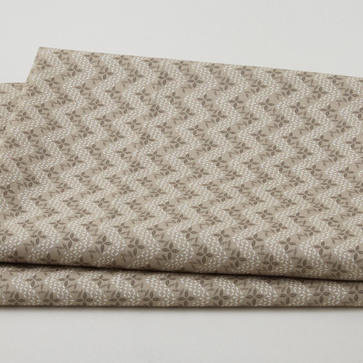 Cottagecore Terracota Favorites - Leafy Chevron Khaki 2 Yard Cut