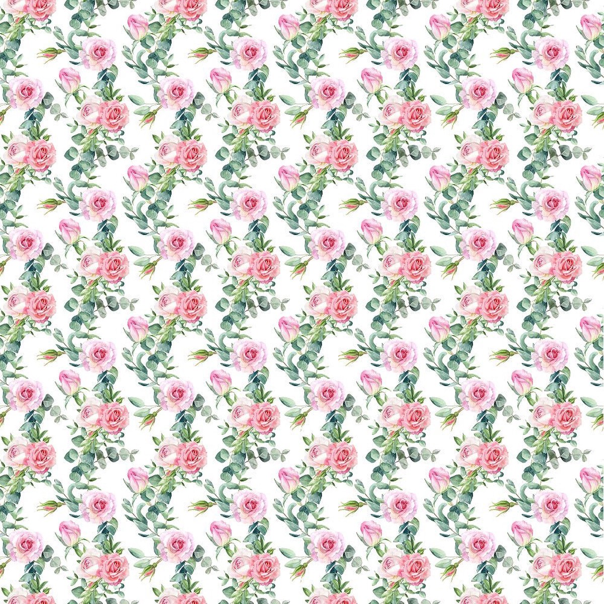 Hand-painted Watercolor Roses 4 Fabric