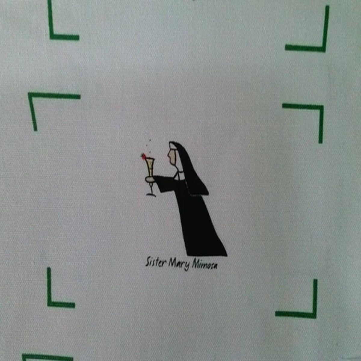 1 fabric panel, 6 sets oven mitt tops, Nun for the Road SISTER MARY MIMOSA