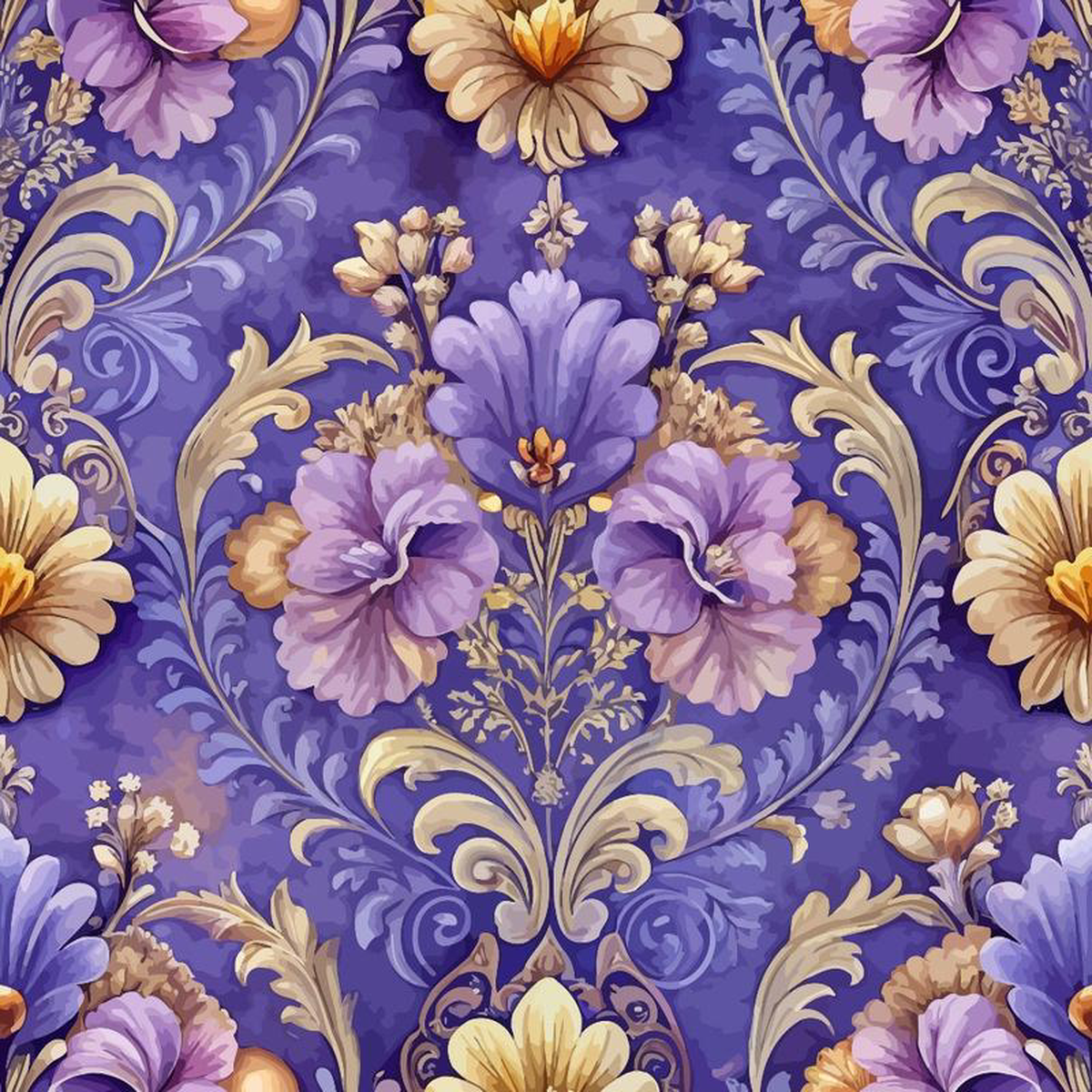 Baroque Florals Pattern 218 Quilting Cotton Fabric