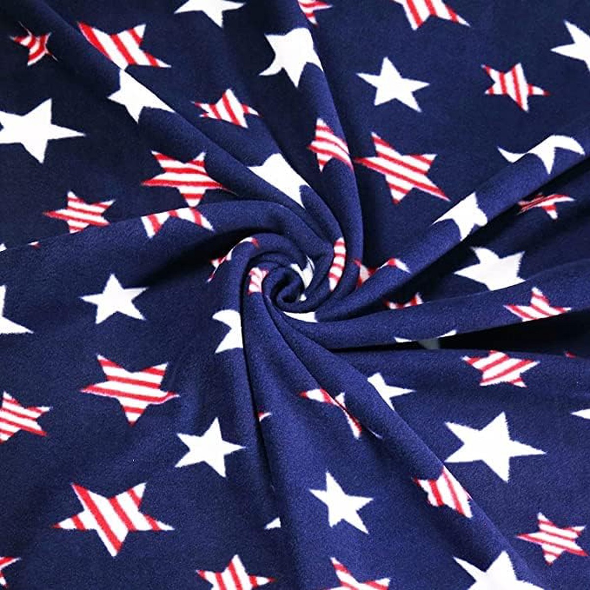 Anti-Pill Polar Fleece Fabric by the Yard Stars print (60", 280 GSM)