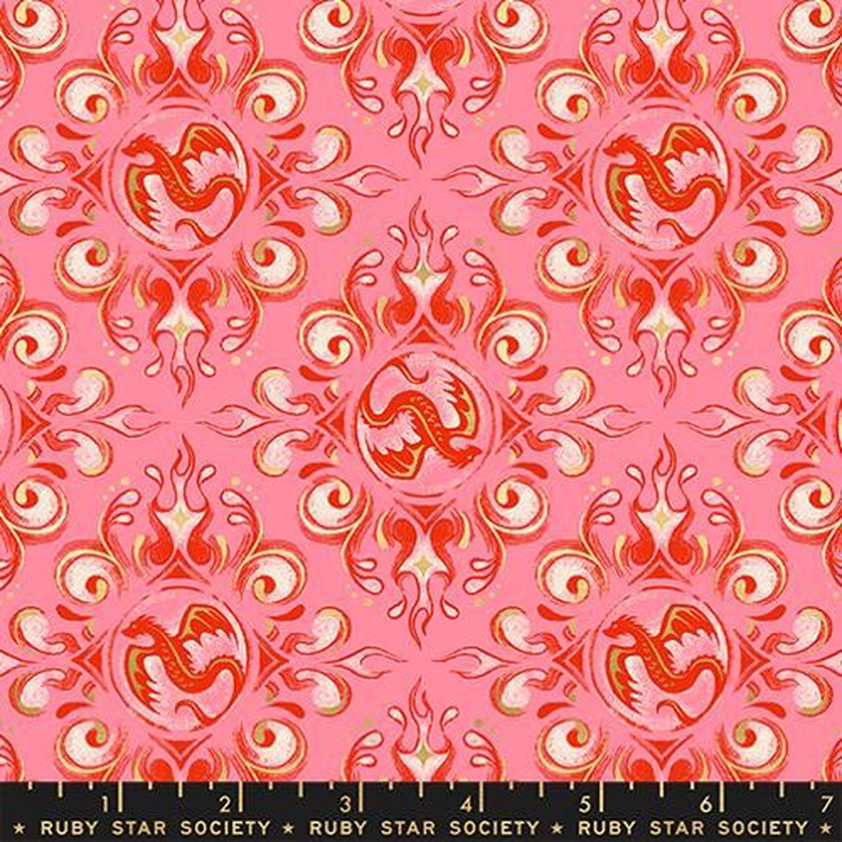 Moda - Ruby Star - Sarah Watts - Fireglow Metallic Dark Ruby RS2136 12M