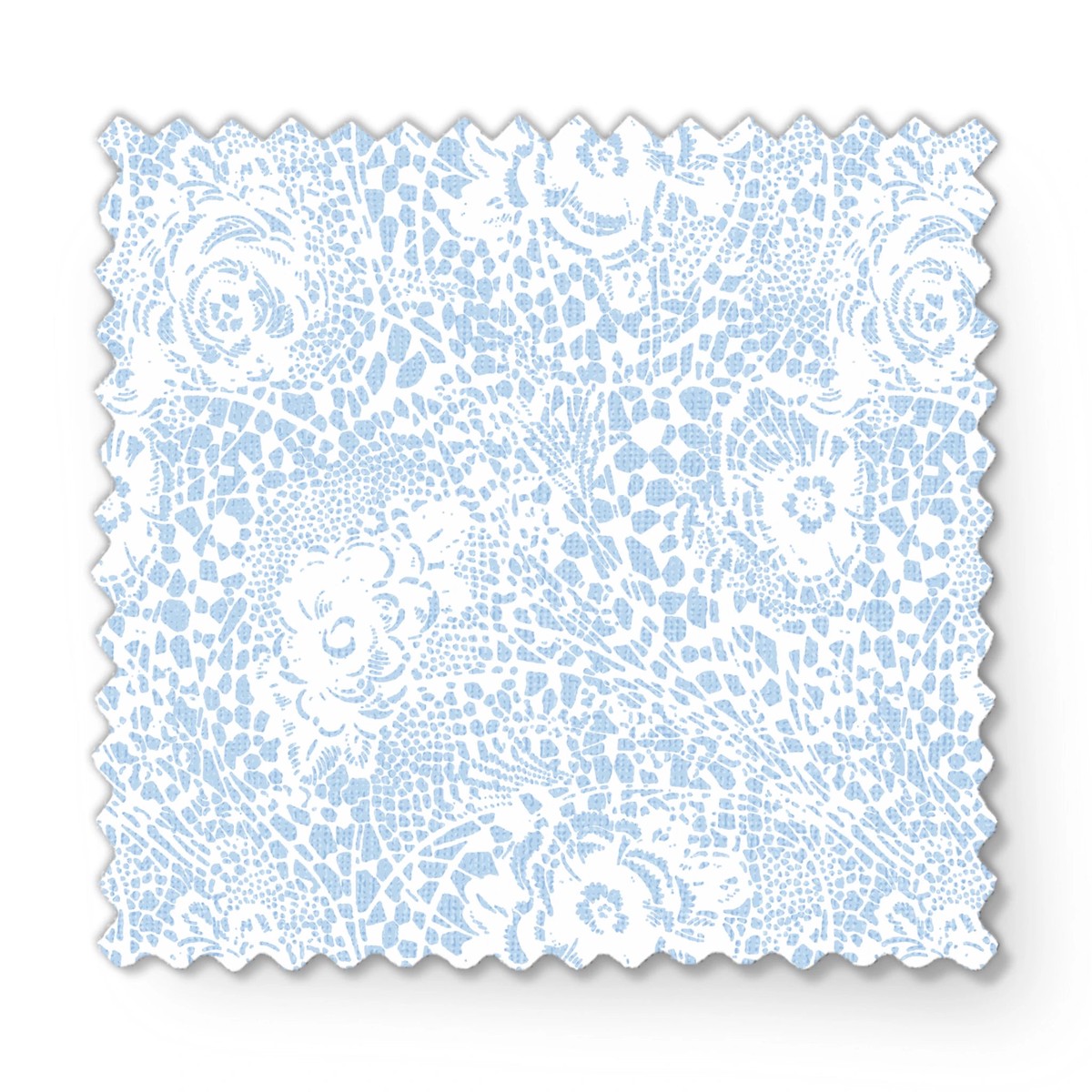 Lace Meadow on Blue Fabric