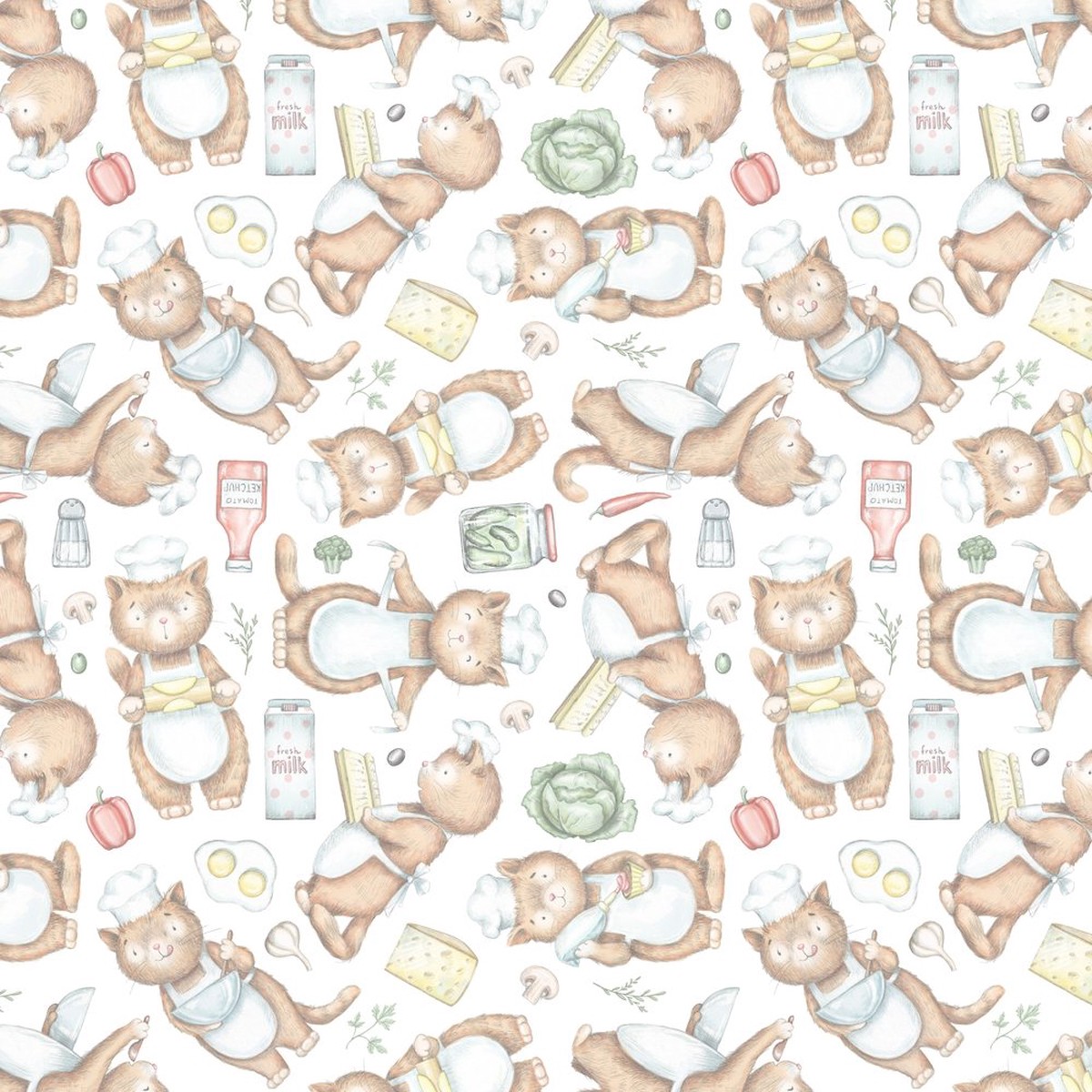 Cooking Vegetables In The Kitchen Fabric