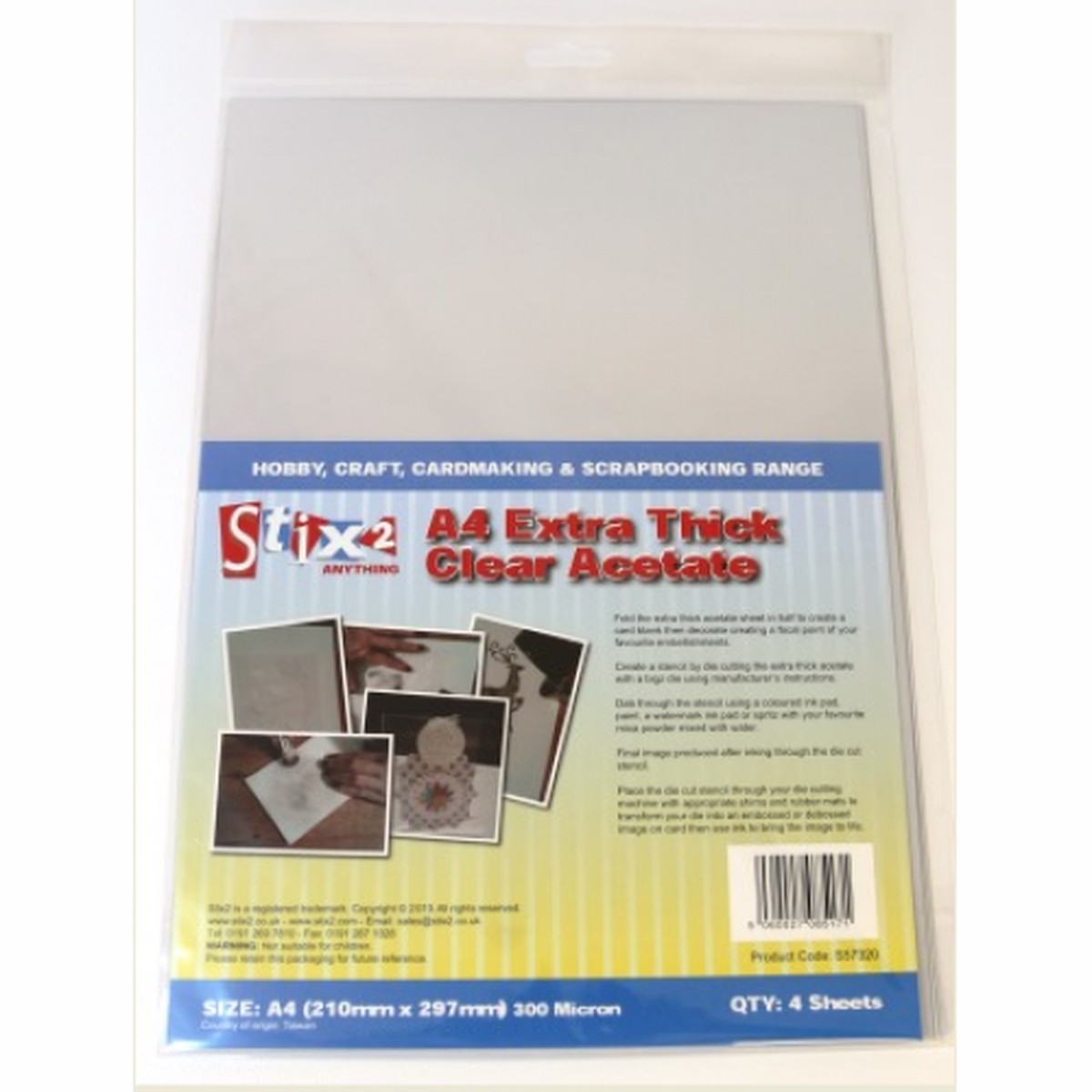 A4 Acetate Sheets (4pk) - Extra Thick