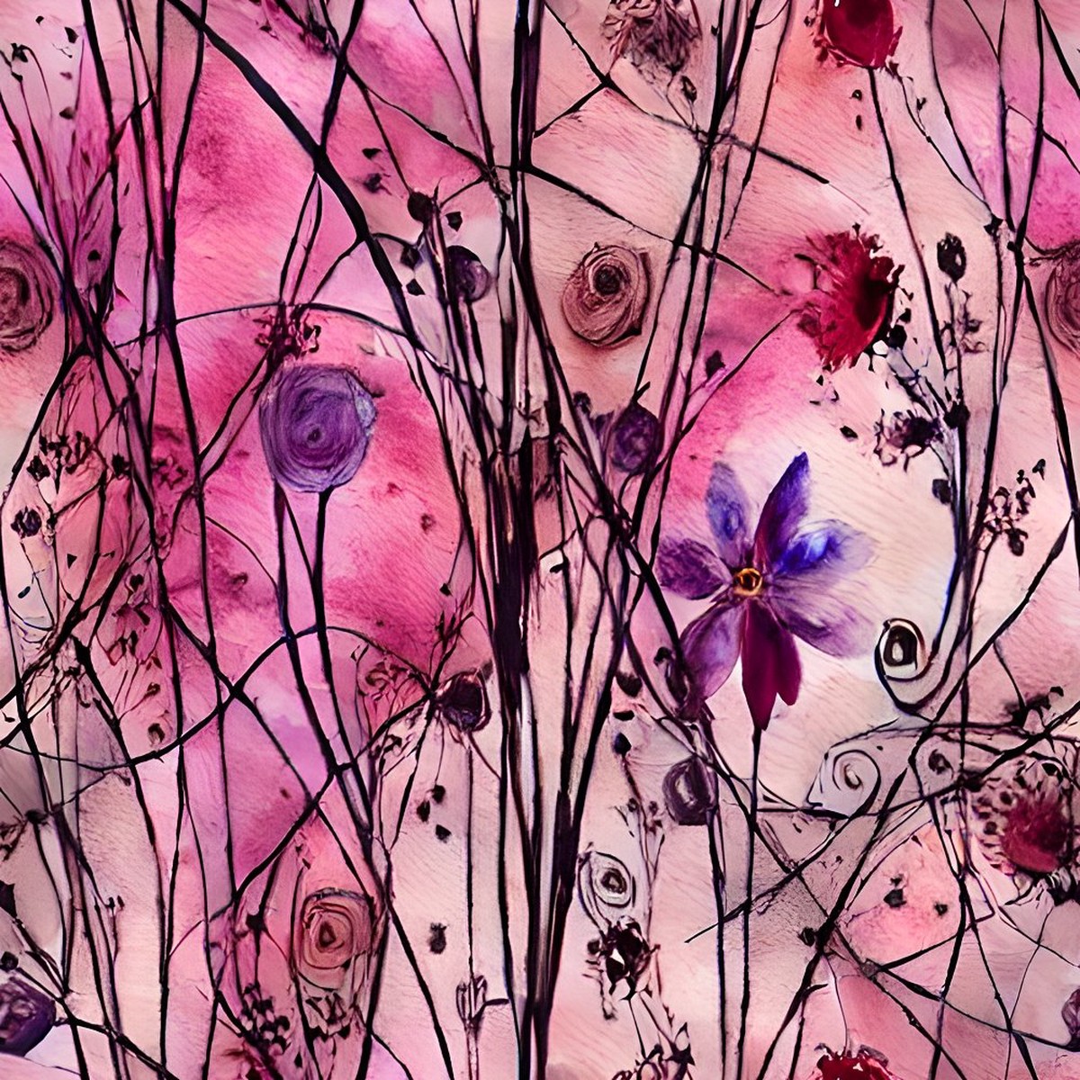 Fantasy Gothic Floral 1 Fabric
