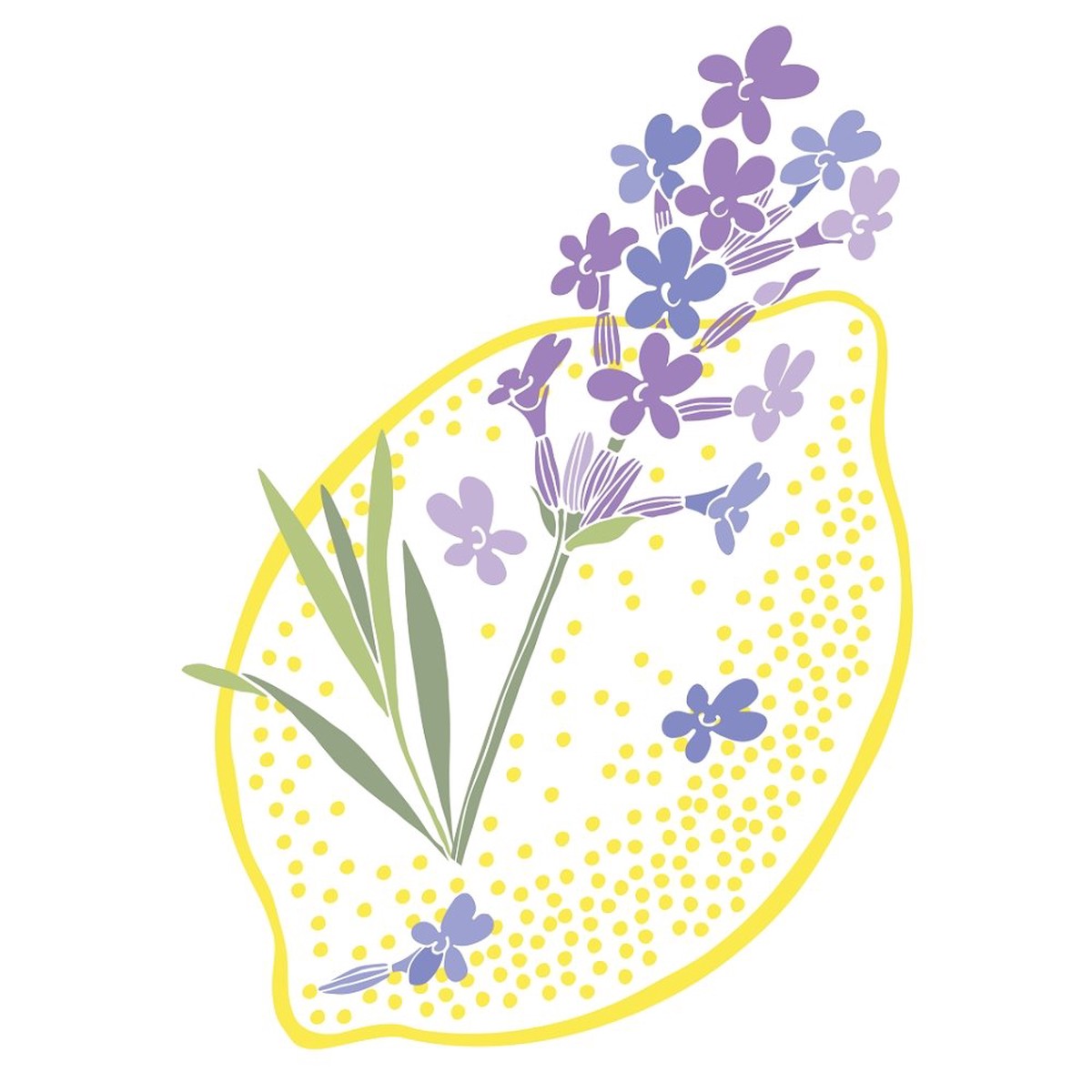 Lemon Lavender Fabric Panel - Variation 2