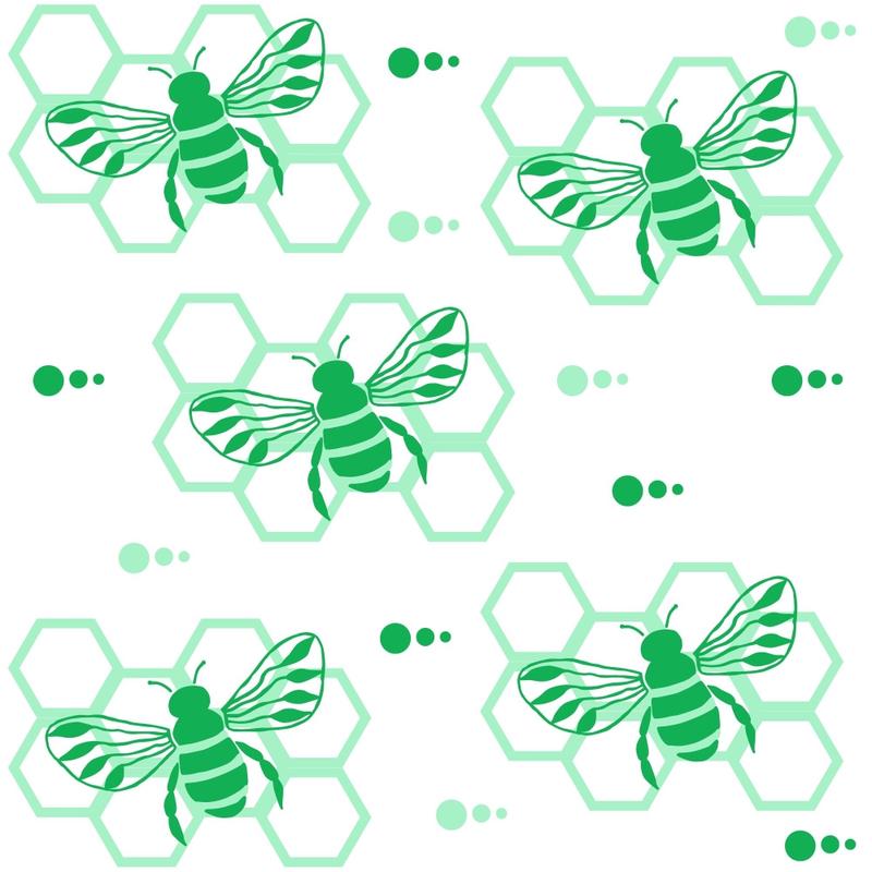 Handdrawn Bees Pattern 11 Quilting Cotton Fabric