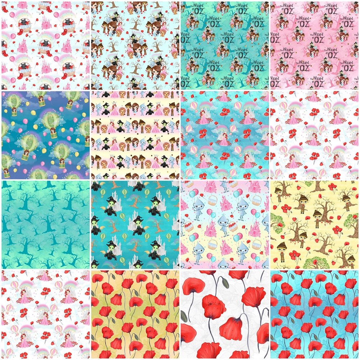 Cute Wizard of OZ Fat Eighth Bundle - 15 Pieces