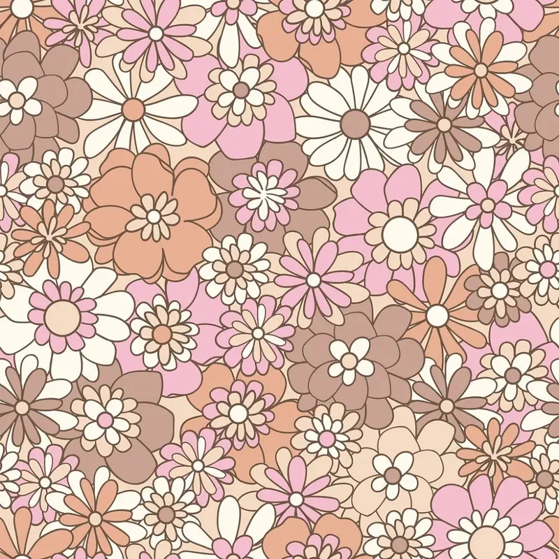 Retro Boho Floral Fabric