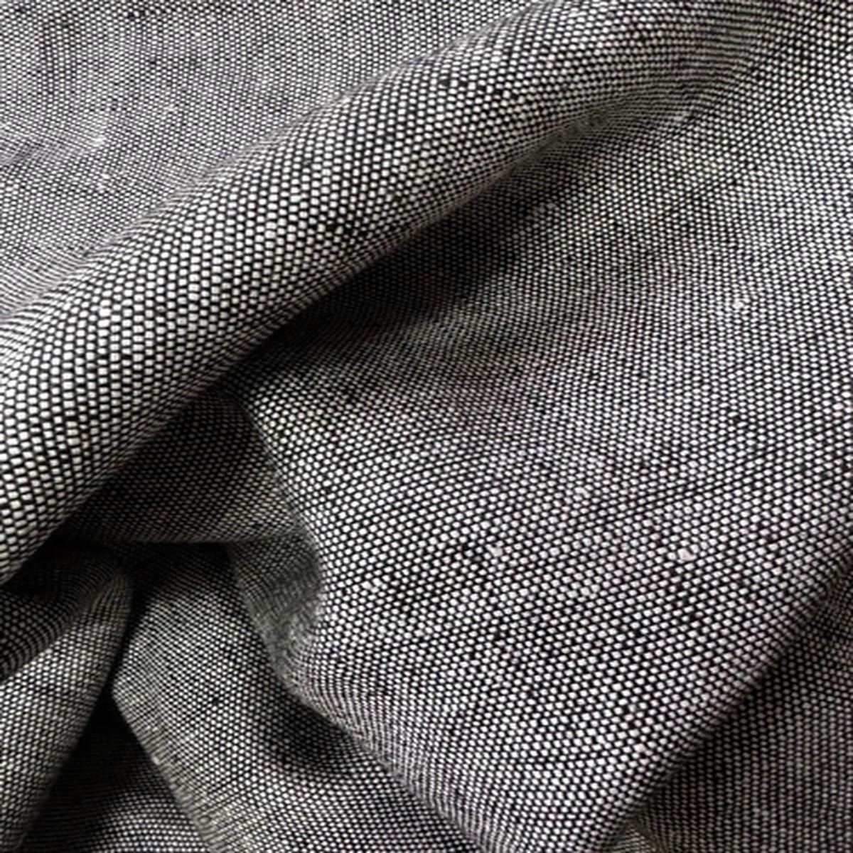 100% Linen Fabric Yarn Dyed Two-Tone Black/White Heavy Weight By the Yard