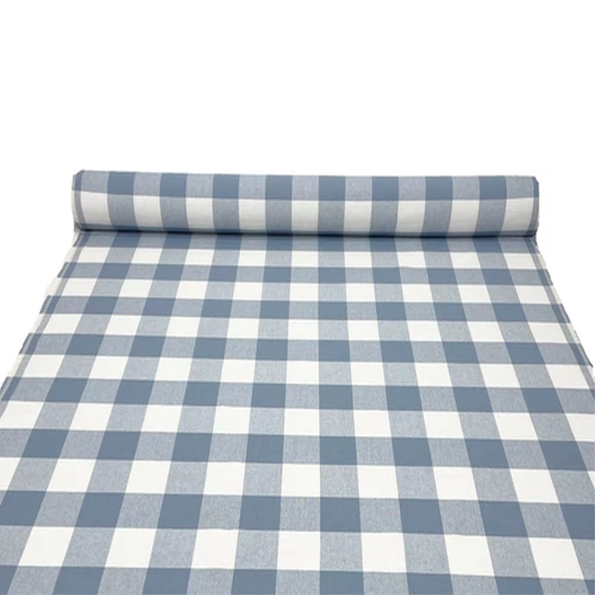 BALLARD DESIGNS BUFFALO CHECK CORNFLOWER BLUE WHITE MULTIUSE FABRIC BY YARD 54"W