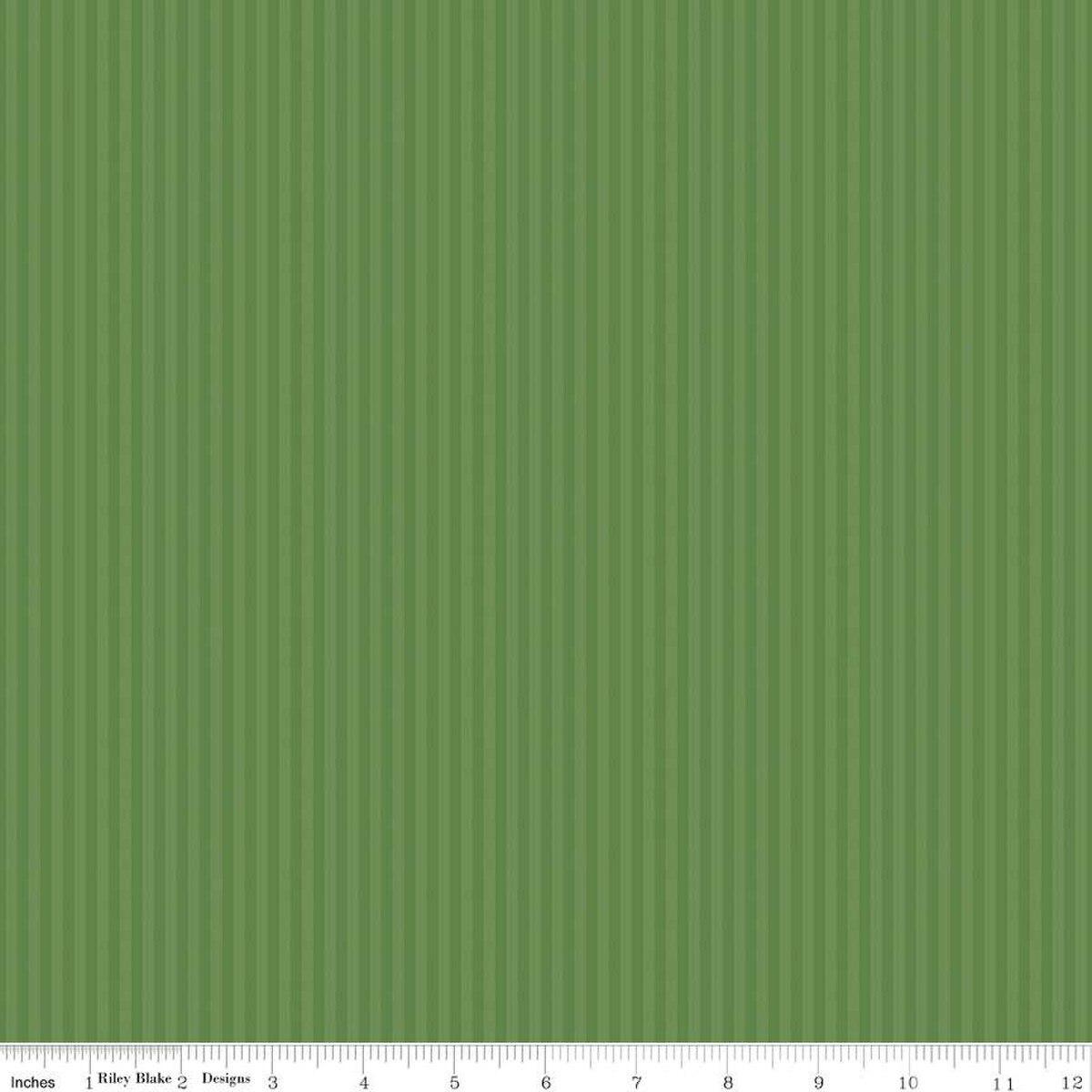 Fabric Riley Blake Basics Clover 1/8" Tonal Stripes by the Quarter Yard C500-CLOVER