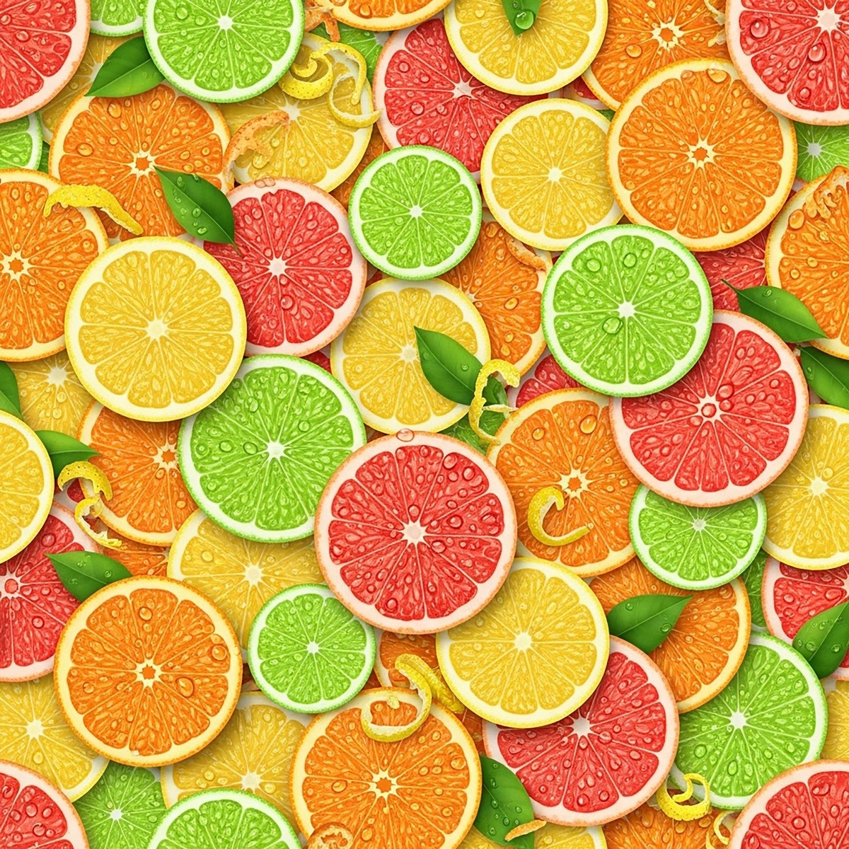Tropical Fruit Pattern 24 Quilting Cotton Fabric