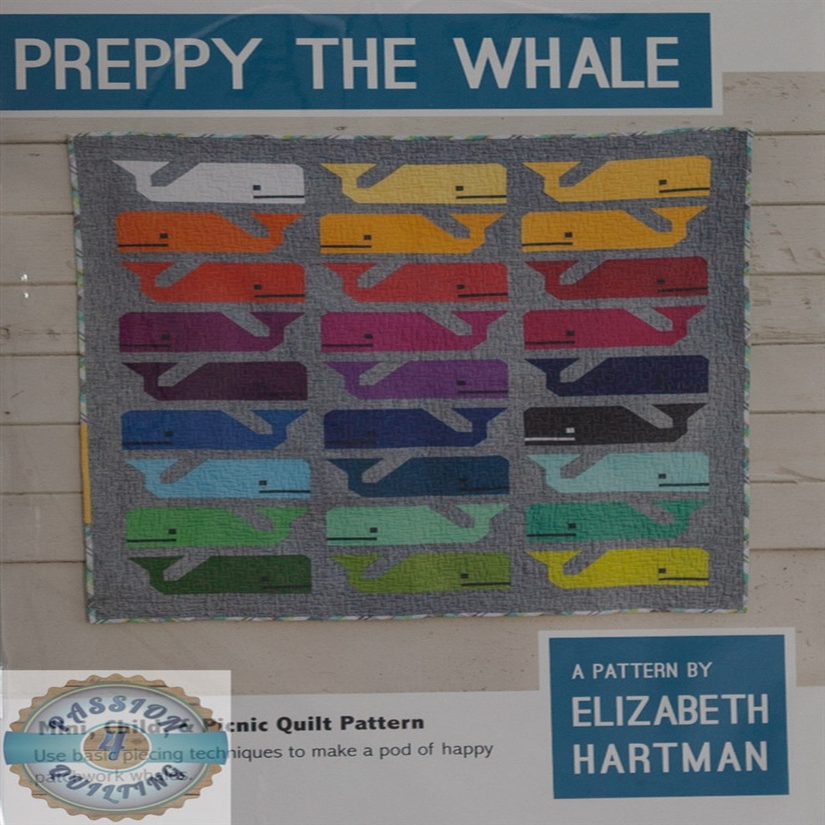 Peppy the Whale Quilt Pattern by Elizabeth Hartman