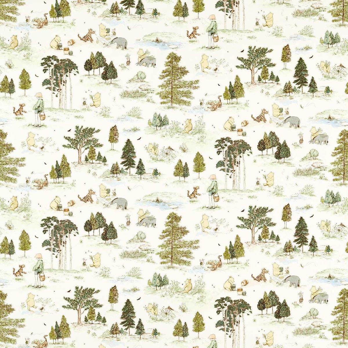 SANDERSON Winnie the Pooh Fabric Kids Macaron Green - DDIF227160